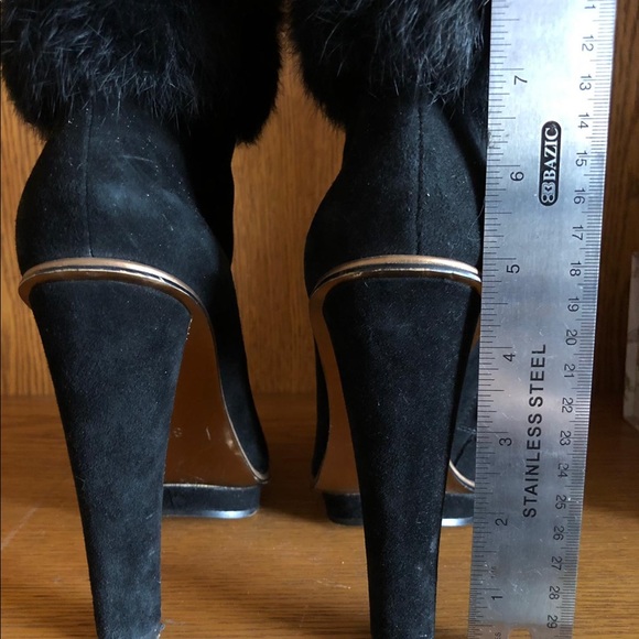 Rabbit Fur black ankle booties - Picture 3 of 6